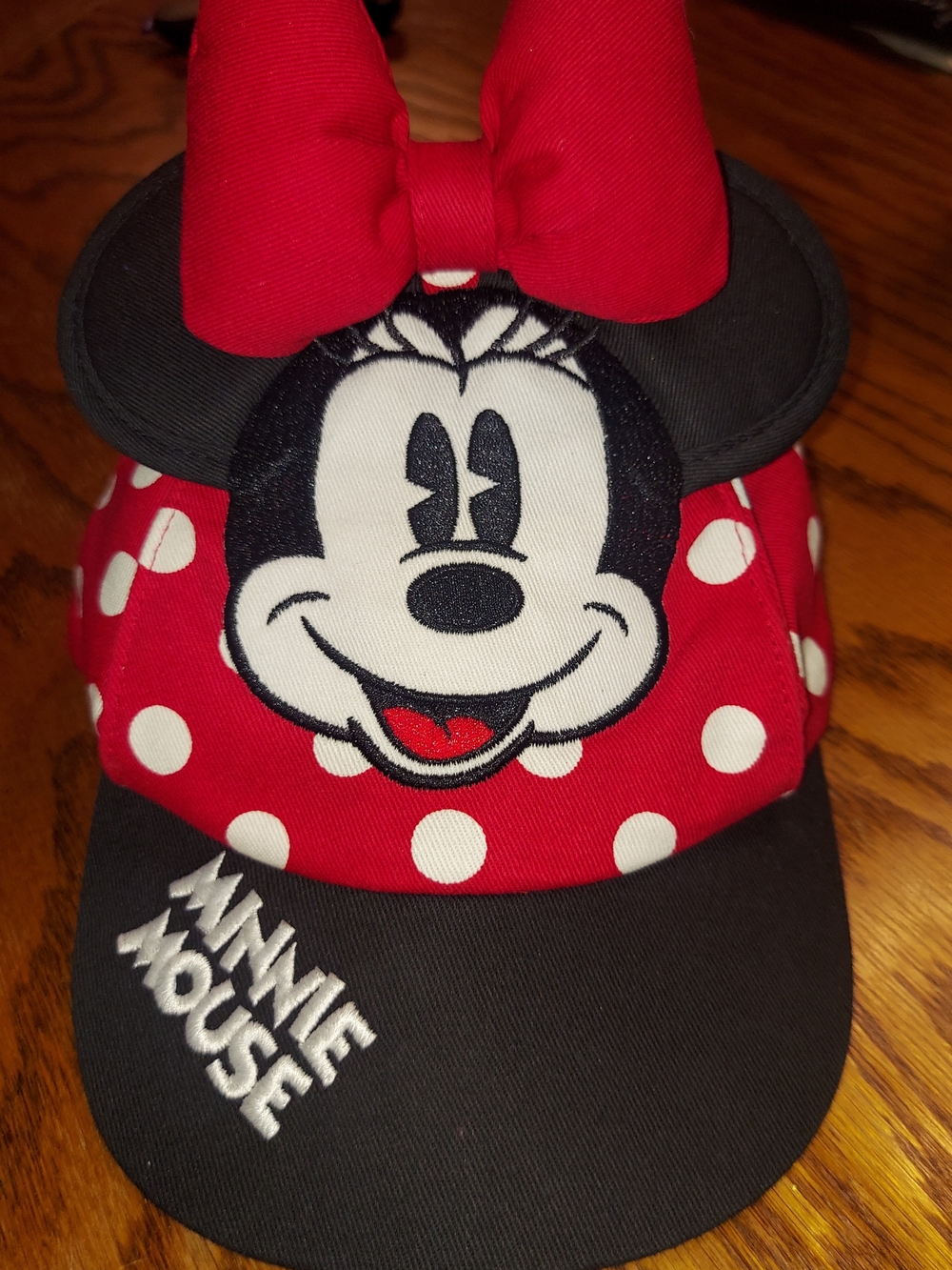 Disney Minnie Mouse Red & Black Kids Hat with Bow